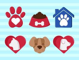 icons set pets vector