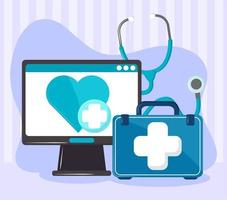 servicio medico online vector