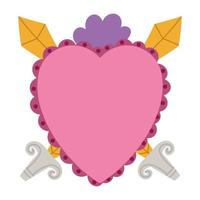 heart with swords vector