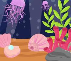 underwater world marine vector