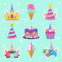 unicorn party celebration vector