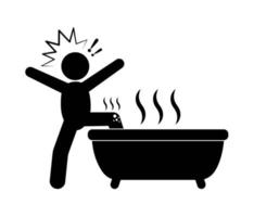 hot water burn vector