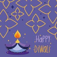 tarjeta de feliz diwali vector