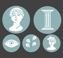 ancient greek icons vector