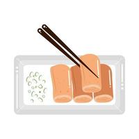 fried spring rolls vector