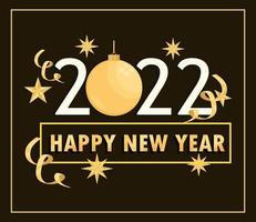 tarjeta de feliz año nuevo 2022 vector