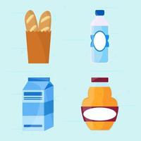 iconos de comestibles vector