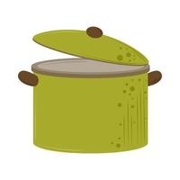 utensilios de cocina de olla verde vector
