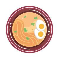 sopa con huevos vector