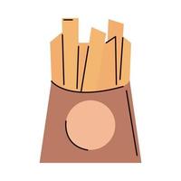 french fries fast food vector