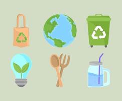 ecología y reciclar vector