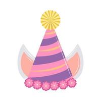 party hat with ears vector