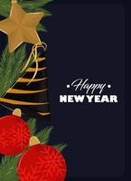 happy new year card vector