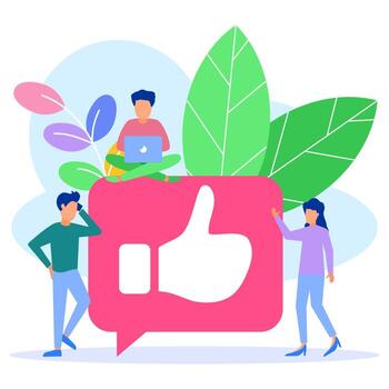 ilustración vector gráfico personaje de dibujos animados de redes sociales de negocios