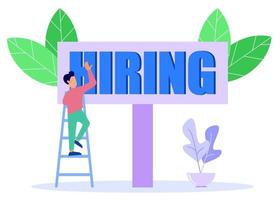 Illustration vector graphic cartoon character of hiring