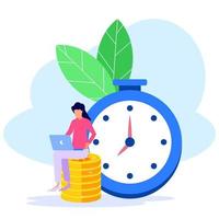 Illustration vector graphic cartoon character of time management