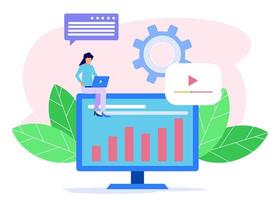 Illustration vector graphic cartoon character of business analysis