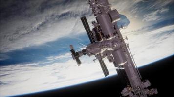 iss de la estación espacial y terrestre de 8k video