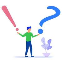 Illustration vector graphic cartoon character of questions and answers business