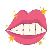 female lips with stars vector