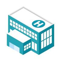 hospital, urbano, plano, icono vector