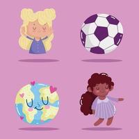 childrens day icons vector