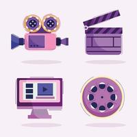 iconos de producción de video vector