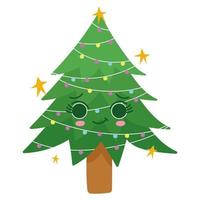 christmas tree with balls vector