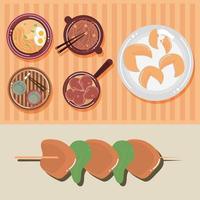 chinese asian assorted food vector