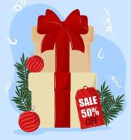 christmas sale offer vector