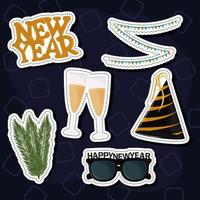 icons set new year vector