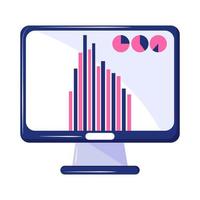 tabla de computadora financiera vector