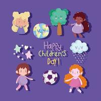 happy childrens day poster vector