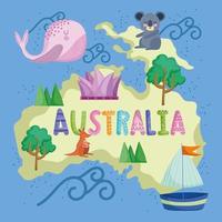 australia map culture vector