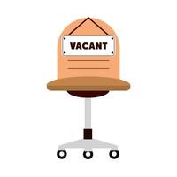 vacant sign on chair vector