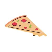 slice pizza fast food vector