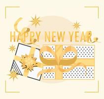 happy new year gift vector