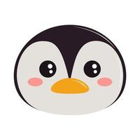 penguin kawaii face vector