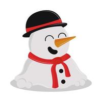 melting happy snowman vector