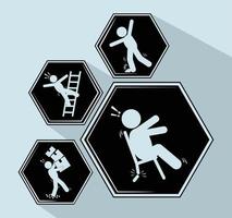 set, potential accidents signs vector
