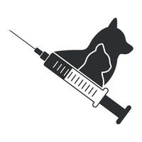 Vaccination of pets on a white background. vector