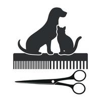 ilustración de corte de pelo animal sobre fondo blanco vector