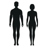 Silhouette of a man and a woman on a white background vector