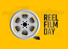 vector graphic of reel film day good for reel film day celebration. flat design. flyer design.flat illustration.