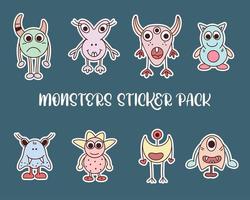 Freaky monsters set vector