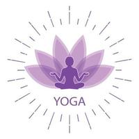 Yoga for women on the background of pink lotus flower vector