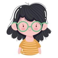 little girl with eyeglasses vector