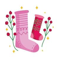 christmas socks decoration vector