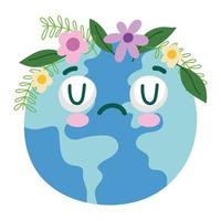 cute planet with flowers vector