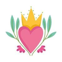 heart with crown vector